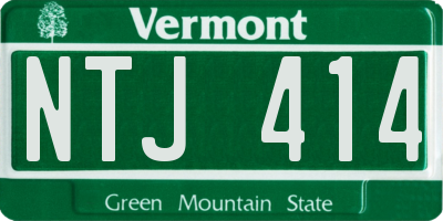 VT license plate NTJ414