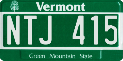 VT license plate NTJ415