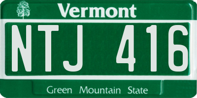 VT license plate NTJ416