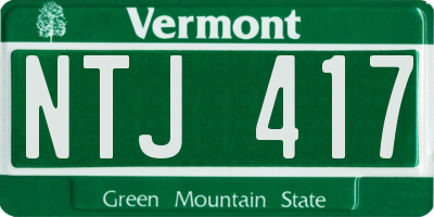 VT license plate NTJ417