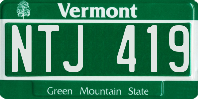 VT license plate NTJ419