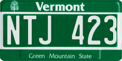 VT license plate NTJ423