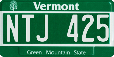 VT license plate NTJ425