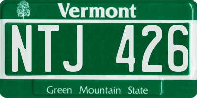 VT license plate NTJ426