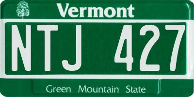 VT license plate NTJ427