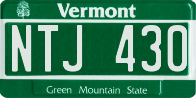 VT license plate NTJ430