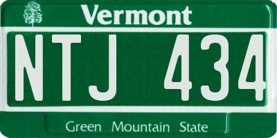 VT license plate NTJ434