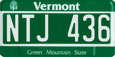 VT license plate NTJ436