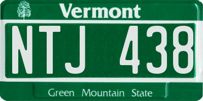 VT license plate NTJ438