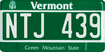 VT license plate NTJ439