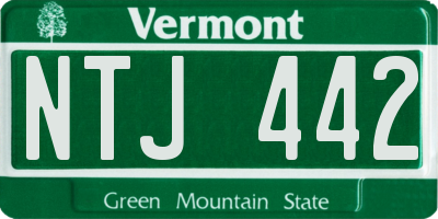 VT license plate NTJ442