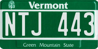 VT license plate NTJ443