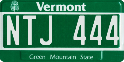 VT license plate NTJ444