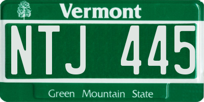 VT license plate NTJ445
