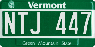 VT license plate NTJ447
