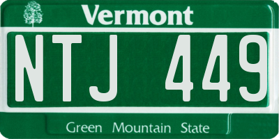 VT license plate NTJ449
