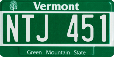 VT license plate NTJ451