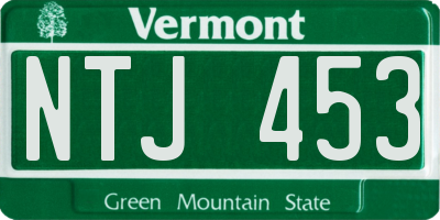 VT license plate NTJ453