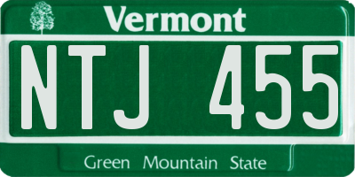 VT license plate NTJ455