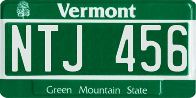 VT license plate NTJ456