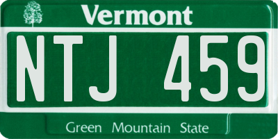 VT license plate NTJ459