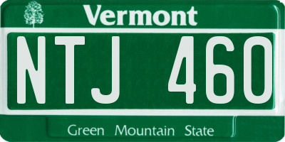 VT license plate NTJ460