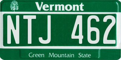 VT license plate NTJ462