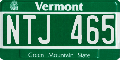 VT license plate NTJ465