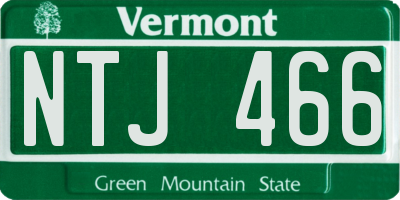 VT license plate NTJ466