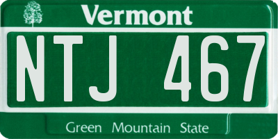 VT license plate NTJ467