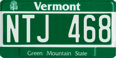 VT license plate NTJ468