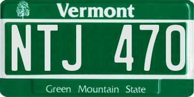 VT license plate NTJ470