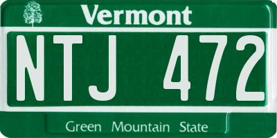 VT license plate NTJ472