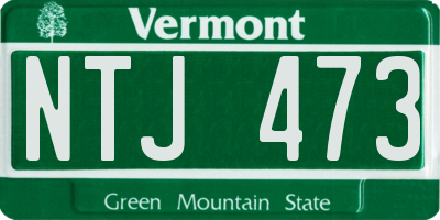 VT license plate NTJ473