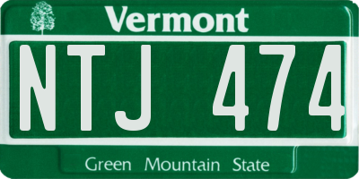 VT license plate NTJ474