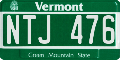VT license plate NTJ476