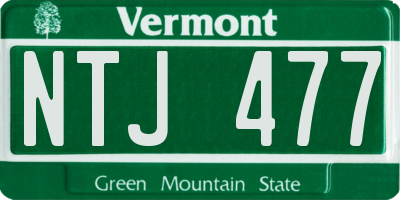 VT license plate NTJ477