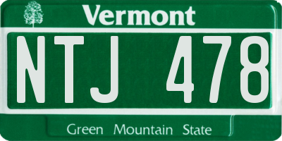 VT license plate NTJ478