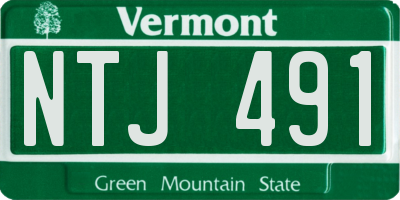 VT license plate NTJ491