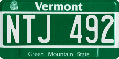 VT license plate NTJ492