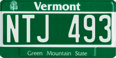 VT license plate NTJ493