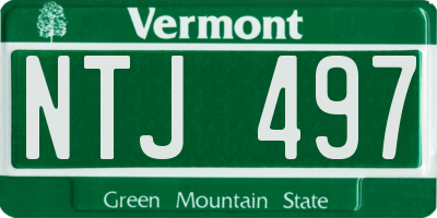 VT license plate NTJ497