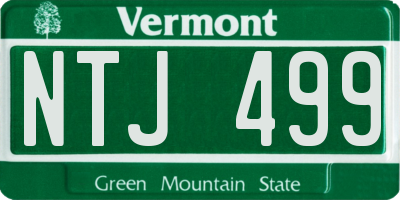 VT license plate NTJ499