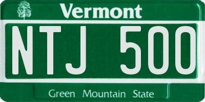 VT license plate NTJ500
