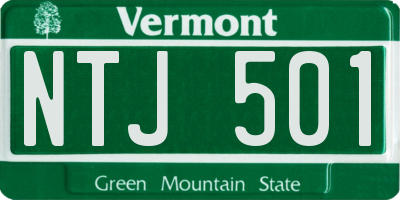 VT license plate NTJ501