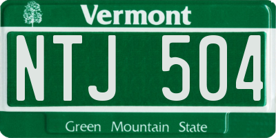 VT license plate NTJ504