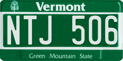VT license plate NTJ506