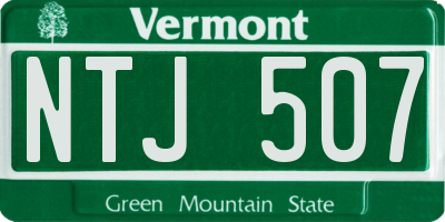 VT license plate NTJ507