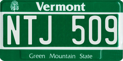 VT license plate NTJ509