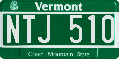 VT license plate NTJ510